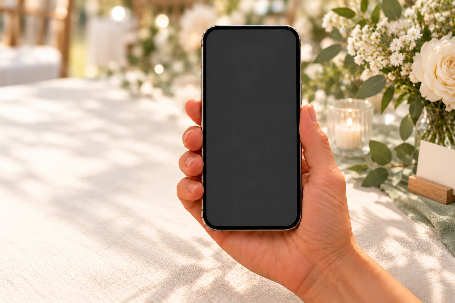 A phone held in a hand showing the actual Lovetone screen