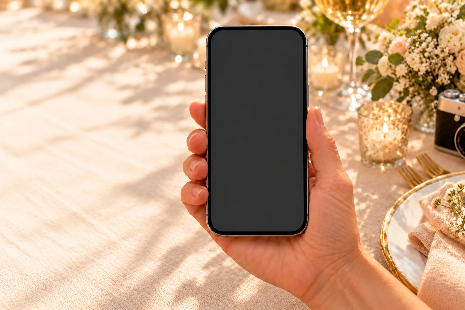 A phone held in a hand showing the actual Lovetone screen
