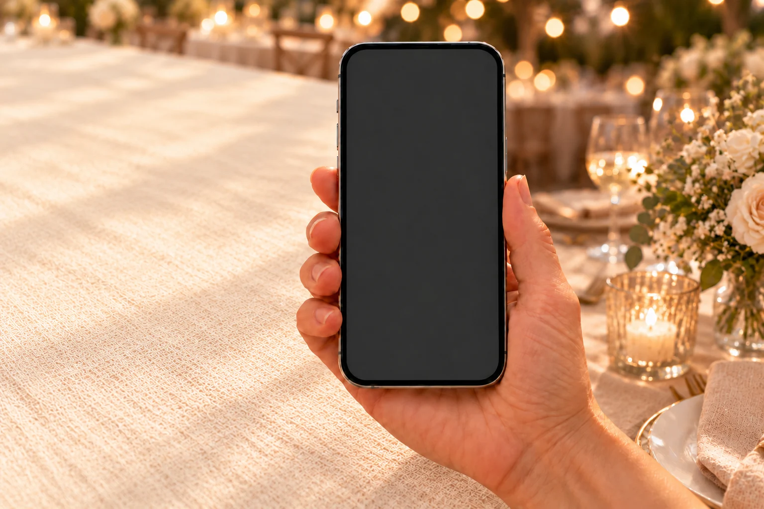 A phone held in a hand showing the actual Lovetone screen