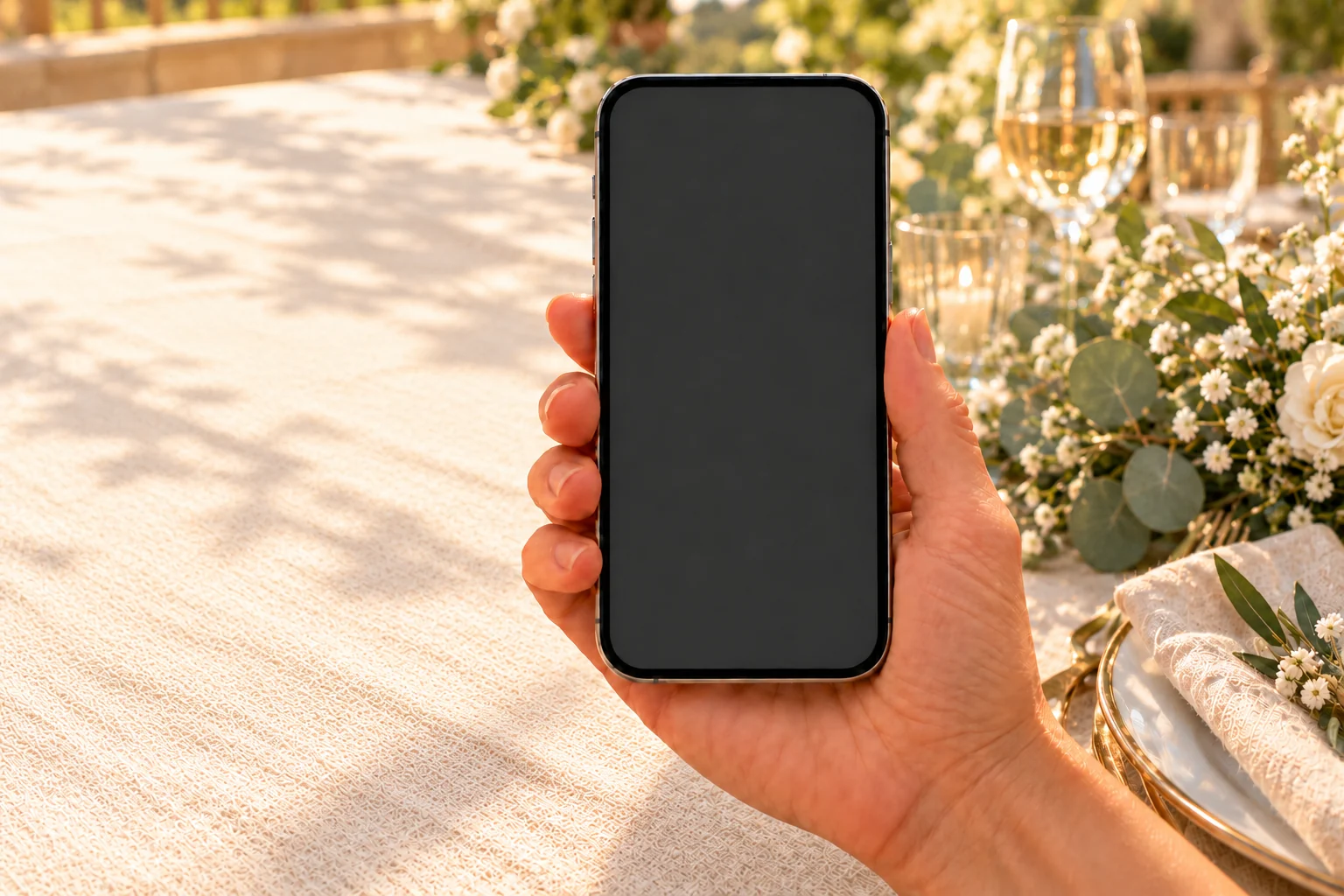 A phone held in a hand showing the actual Lovetone screen